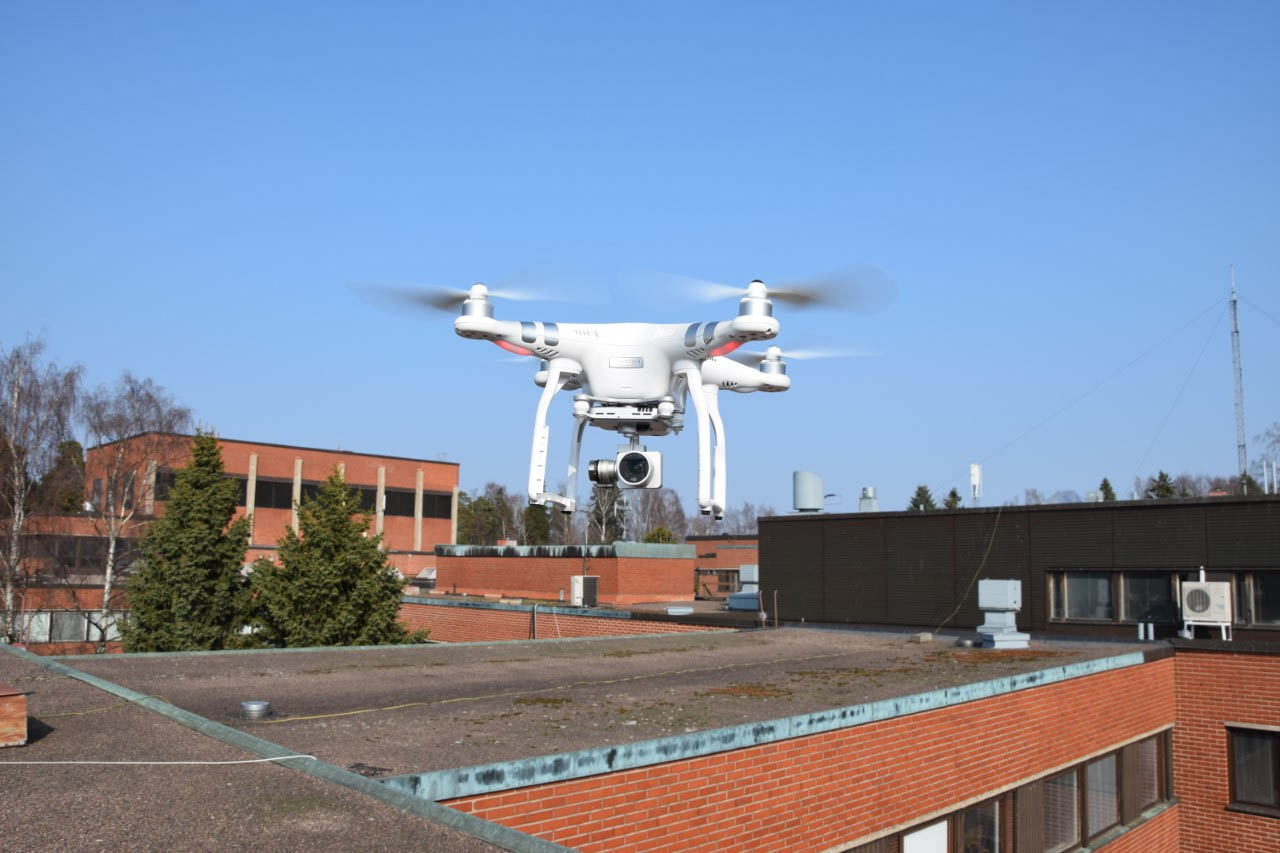 Researchers in Finland used a drone for cell signal propagation testing. Photo: Vasilii Semkin Researchers in Finland used a drone for cell signal propagation testing. Photo: Vasilii Semkin