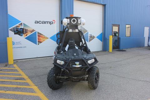 The Alberta Centre for Advanced MNT (microprocessor and nanotechnology) Products' (ACAMP) autonomous security all-terrain vehicle (ATV). Photo: ACAMP