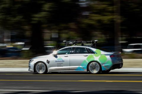 Ambarella's fully autonomous EVA (Embedded Vehicle Autonomy) vehicle. Photo: Ambarella