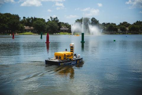 A robot competes at RoboBoat. Photo: RoboNation A robot competes at RoboBoat. Photo: RoboNation