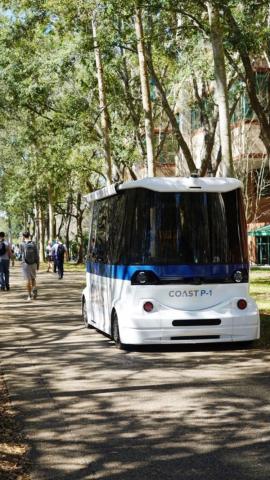 A COAST autonomous COAST P-1 shuttle. Photo: COAST Autonomous