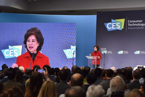 DOT Secretary Elaine Chao speaks at CES 2020. Photo: CTA
