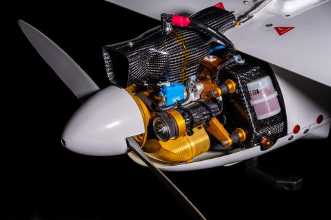 A close-up image of the Penguin C unmanned aircraft. Photo: Embry-Riddle/Daryl LaBello
