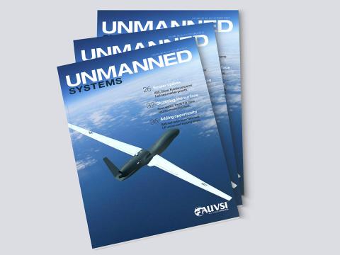 The front cover of the October issue of AUVSI's Unmanned Systems magazine.