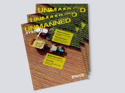 The front cover of the November-December issue of Unmanned Systems magazine. The front cover of the November-December issue of Unmanned Systems magazine.