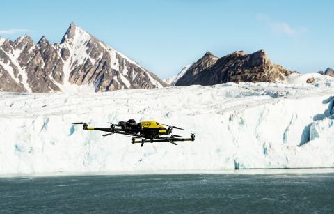 Intel's Falcon 8+ UAS being used for polar bear research, photo courtesy of Intel Corporation.