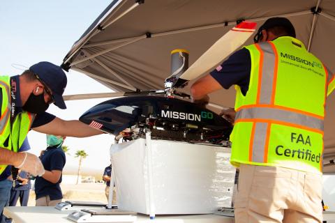 MissionGO conducts test flights of the UAS in the Nevada desert. The tests aim to prove the viability of unmanned aircraft in the organ transplantation chain. Photo: GlobeNewswire
