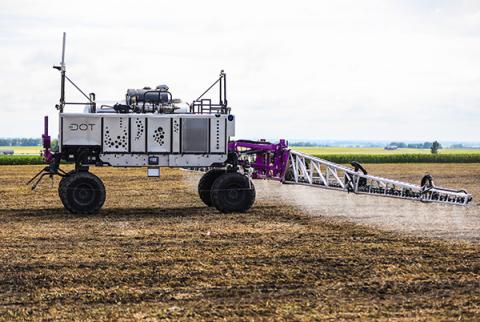 The fully autonomous DOT Power Platform that Olds College will deploy as a teaching and research tool on the College’s Smart Farm. Photo: Olds College