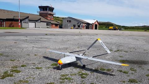 The Penguin B drone upon landing in Rorvik, Norway. Photo: Maritime Robotics The Penguin B drone upon landing in Rorvik, Norway. Photo: Maritime Robotics