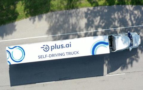 A Plus.ai self-driving truck. Photo: Plus.ai