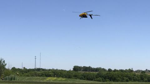 Rockwell Collins’ CNPC-1000 Command and Control data link, integrated into a Pulse Aerospace Vapor 55, undergoes testing at the University of Iowa’s OPL before embarking on a 10-mile flight beyond visual line of sight along power line infrastructure.