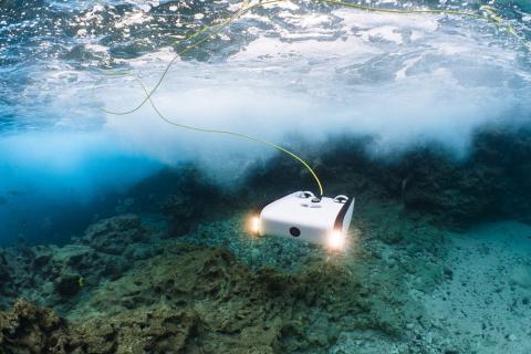 The Sofar Trident Underwater Drone diving beneath the surface. Sofar Ocean Technologies is the result of a merger between leading ocean drone and sensor companies. Photo: PRNewswire