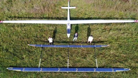 UAVOS has successfully completed a test flight of the new modification of ApusDuo solar-powered high-altitude platform system (HAPS) with a wingspan of 14 meters. Photo: UAVOS
