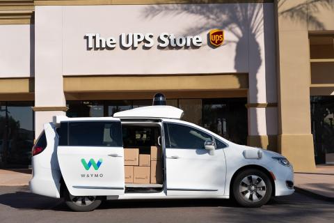 UPS and Waymo have partnered to pilot autonomous vehicle package pickup in the Metro Phoenix area. Photo: UPS