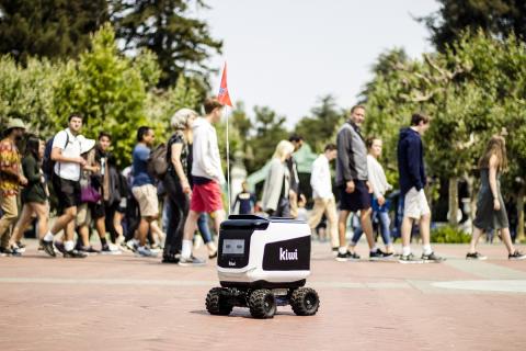 A standard photo of the Kiwibot. Photo: University of Denver